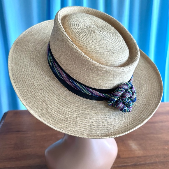 Vintage Ladies Panama Summer Hat-100% Palm Leaves. La Giralda Palm Hat - Picture 5 of 10